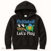 Pickleball Rocks Let's Play For Pickleball Paddleball Kids Hoodie thumb 0