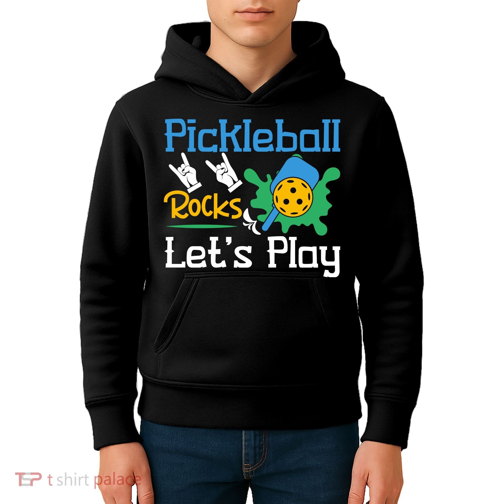 Pickleball Rocks Let's Play For Pickleball Paddleball Kids Hoodie