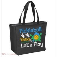 Pickleball Rocks Let's Play For Pickleball Paddleball Tote Bag thumb 2