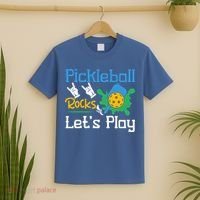 Pickleball Rocks Let's Play For Pickleball Paddleball T-Shirt thumb 2