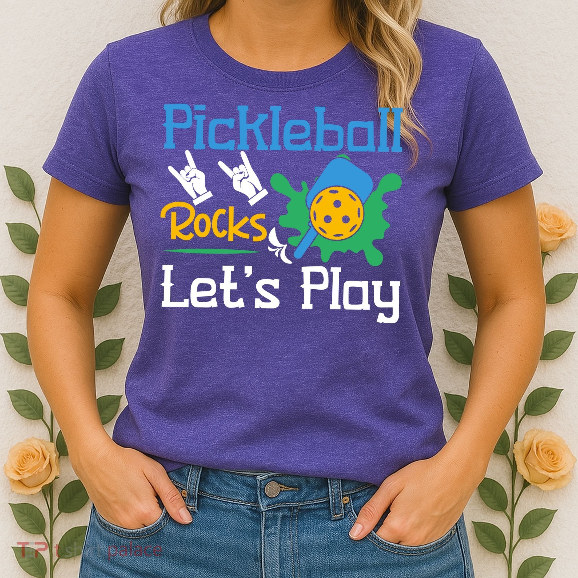 Pickleball Rocks Let's Play For Pickleball Paddleball Women's T-Shirt