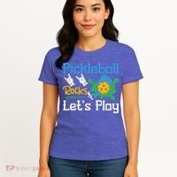 Pickleball Rocks Let's Play For Pickleball Paddleball Women's T-Shirt thumb 4