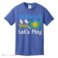 Pickleball Rocks Let's Play For Pickleball Paddleball Kids T-Shirt thumb 0