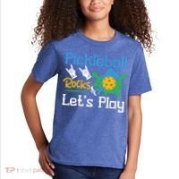 Pickleball Rocks Let's Play For Pickleball Paddleball Kids T-Shirt thumb 2