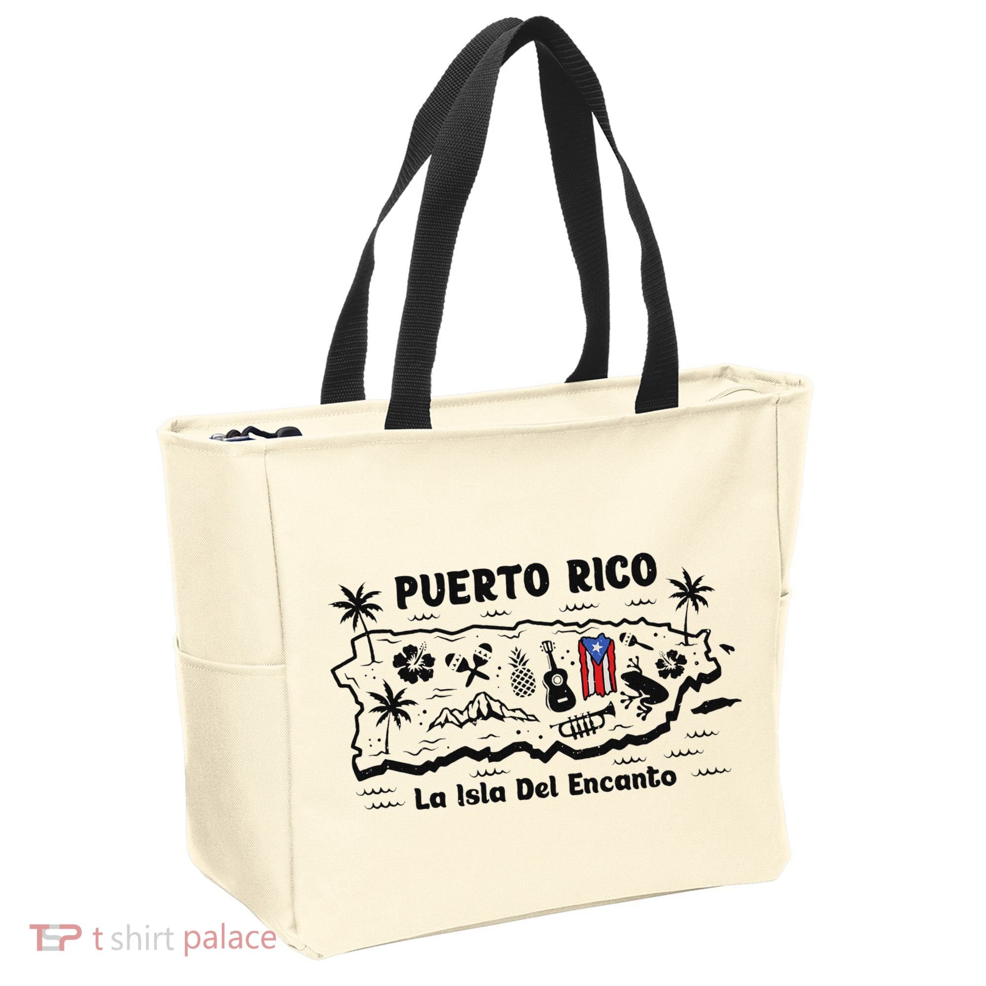 Puerto Rico La Isla Del Puerto Rican Flag Retro Tote Bag