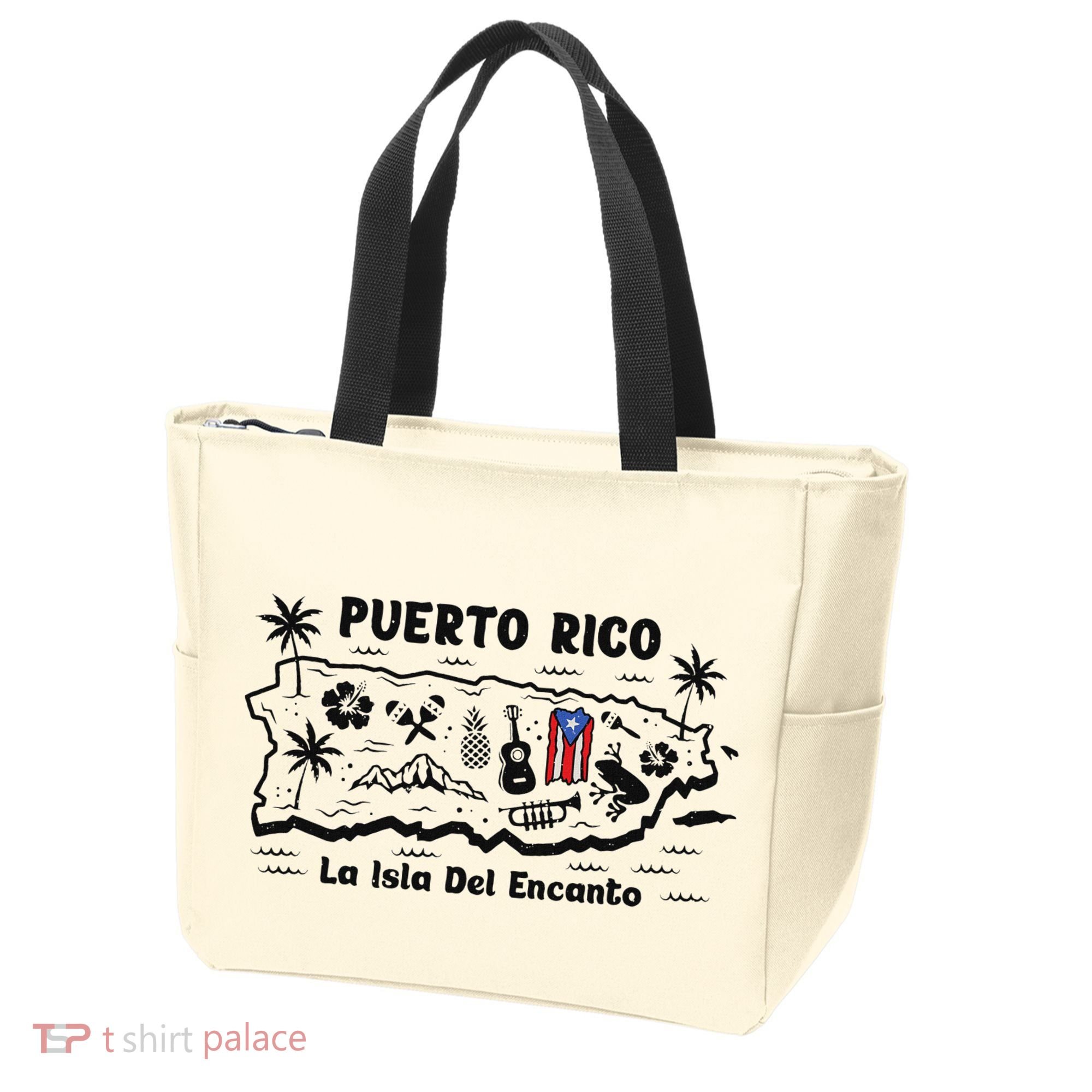 Puerto Rico La Isla Del Puerto Rican Flag Retro Tote Bag