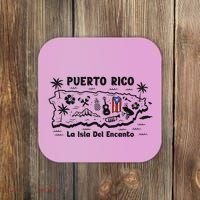 Puerto Rico La Isla Del Puerto Rican Flag Retro Coaster thumb 0