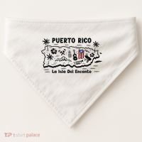 Puerto Rico La Isla Del Puerto Rican Flag Retro USA-Made Doggie Bandana thumb 0