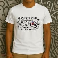 Puerto Rico La Isla Del Puerto Rican Flag Retro T-Shirt thumb 3