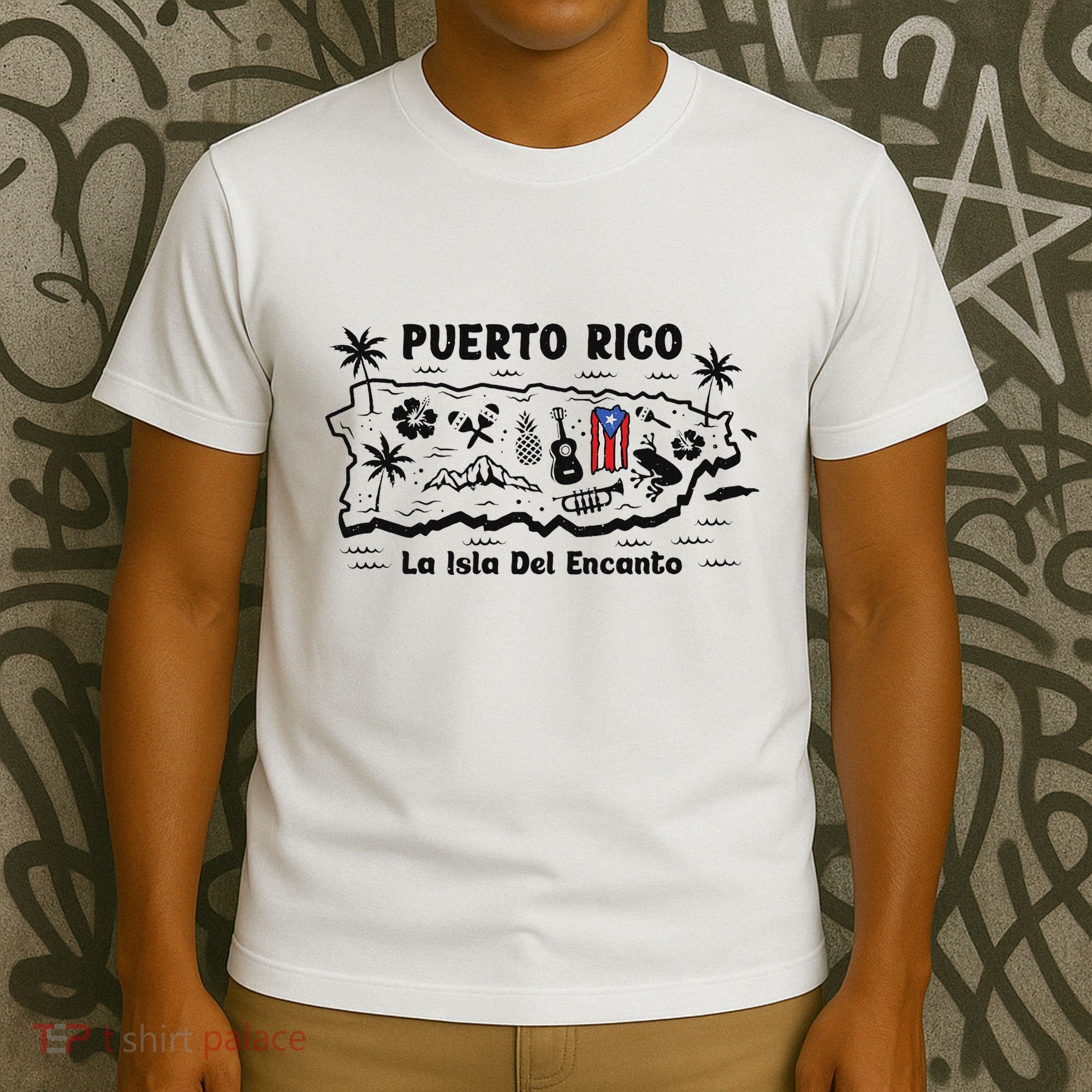 Puerto Rico La Isla Del Puerto Rican Flag Retro T-Shirt