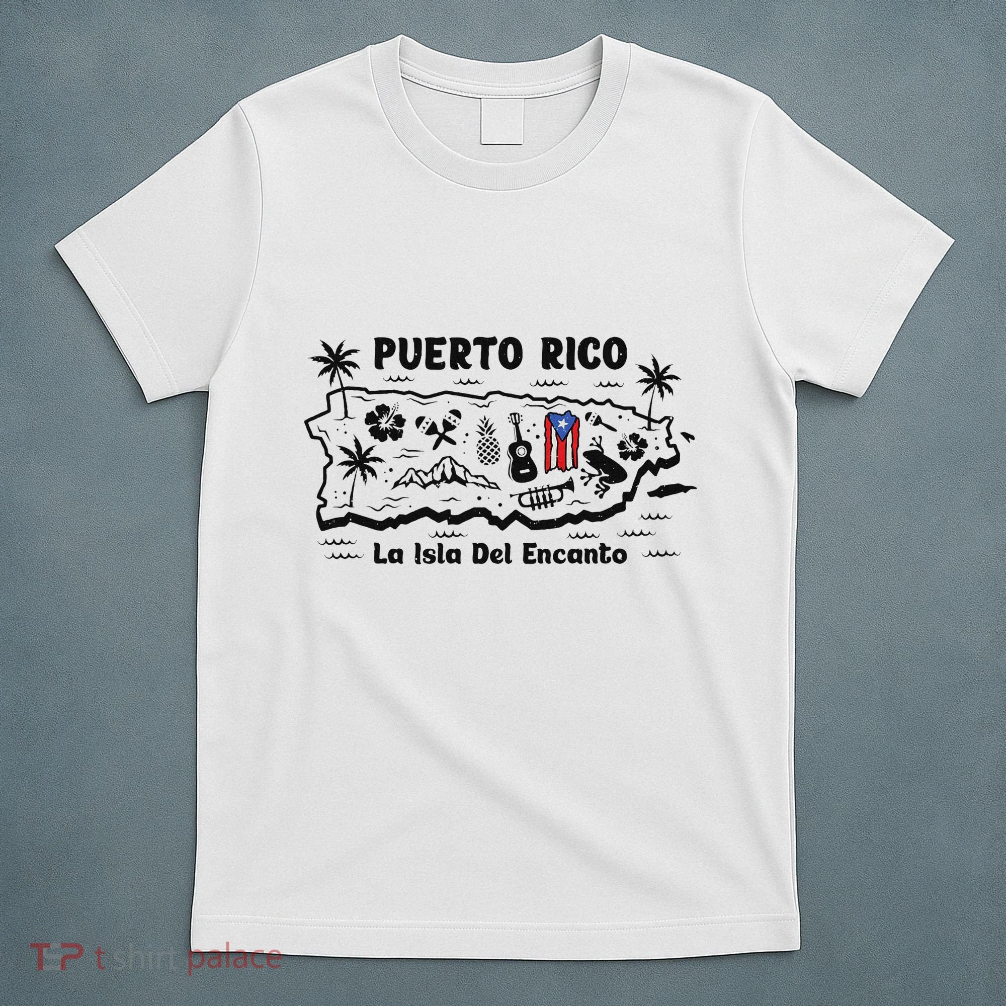 Puerto Rico La Isla Del Puerto Rican Flag Retro T-Shirt