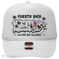 Puerto Rico La Isla Del Puerto Rican Flag Retro Hat thumb 0