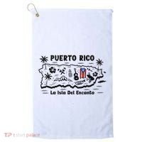 Puerto Rico La Isla Del Puerto Rican Flag Retro Golf Towel thumb 0