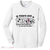 Puerto Rico La Isla Del Puerto Rican Flag Retro Kids Long Sleeve Shirt thumb 0