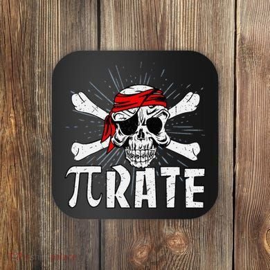 Pi Rate Math Teacher Halloween Costume Funny Pi Pirate Coaster