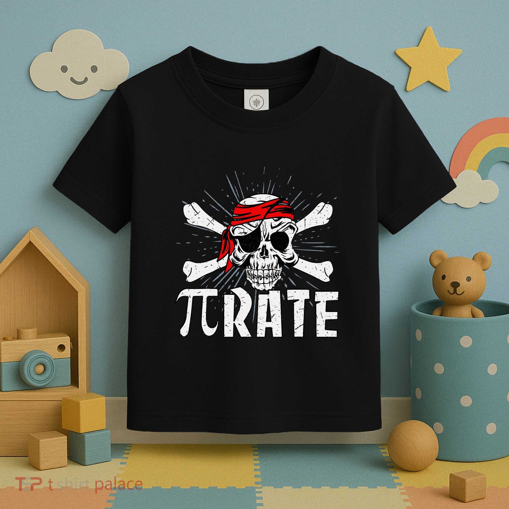Pi Rate Math Teacher Halloween Costume Funny Pi Pirate Toddler T-Shirt