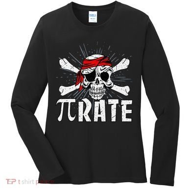 Pi Rate Math Teacher Halloween Costume Funny Pi Pirate Women's Long Sleeve Shirt