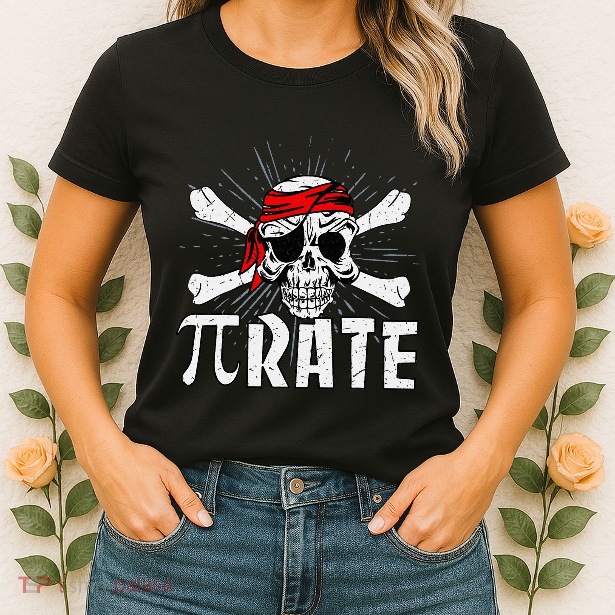 Pi Rate Math Teacher Halloween Costume Funny Pi Pirate Women's T-Shirt