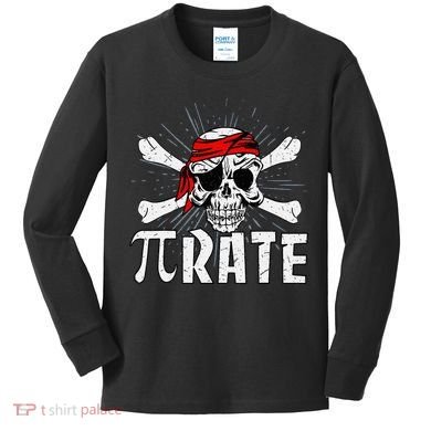 Pi Rate Math Teacher Halloween Costume Funny Pi Pirate Kids Long Sleeve Shirt