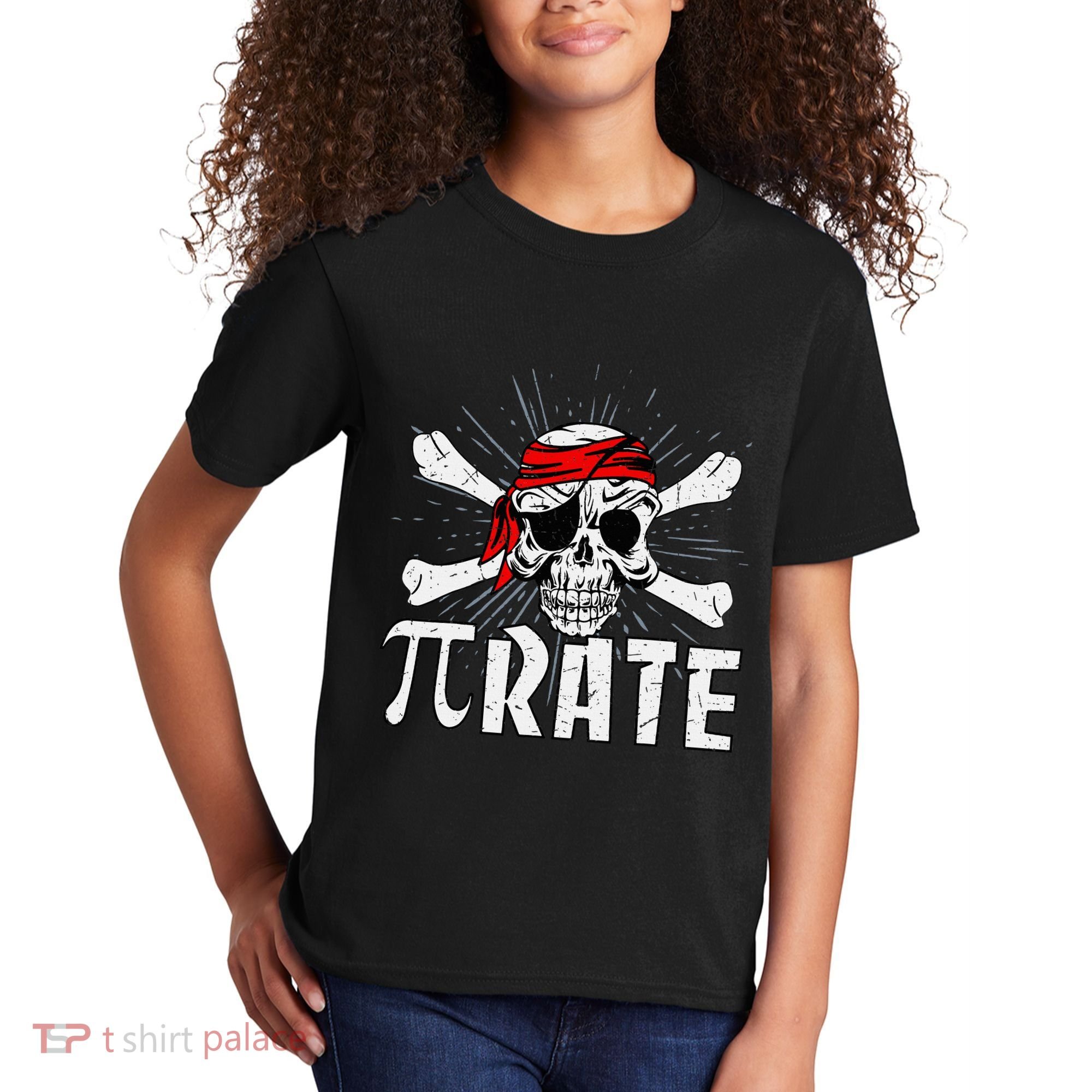 Pi Rate Math Teacher Halloween Costume Funny Pi Pirate Kids T-Shirt