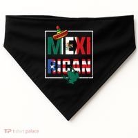Puerto Rican Mexican Flag, Mexirican Half Puerto USA-Made Doggie Bandana thumb 0