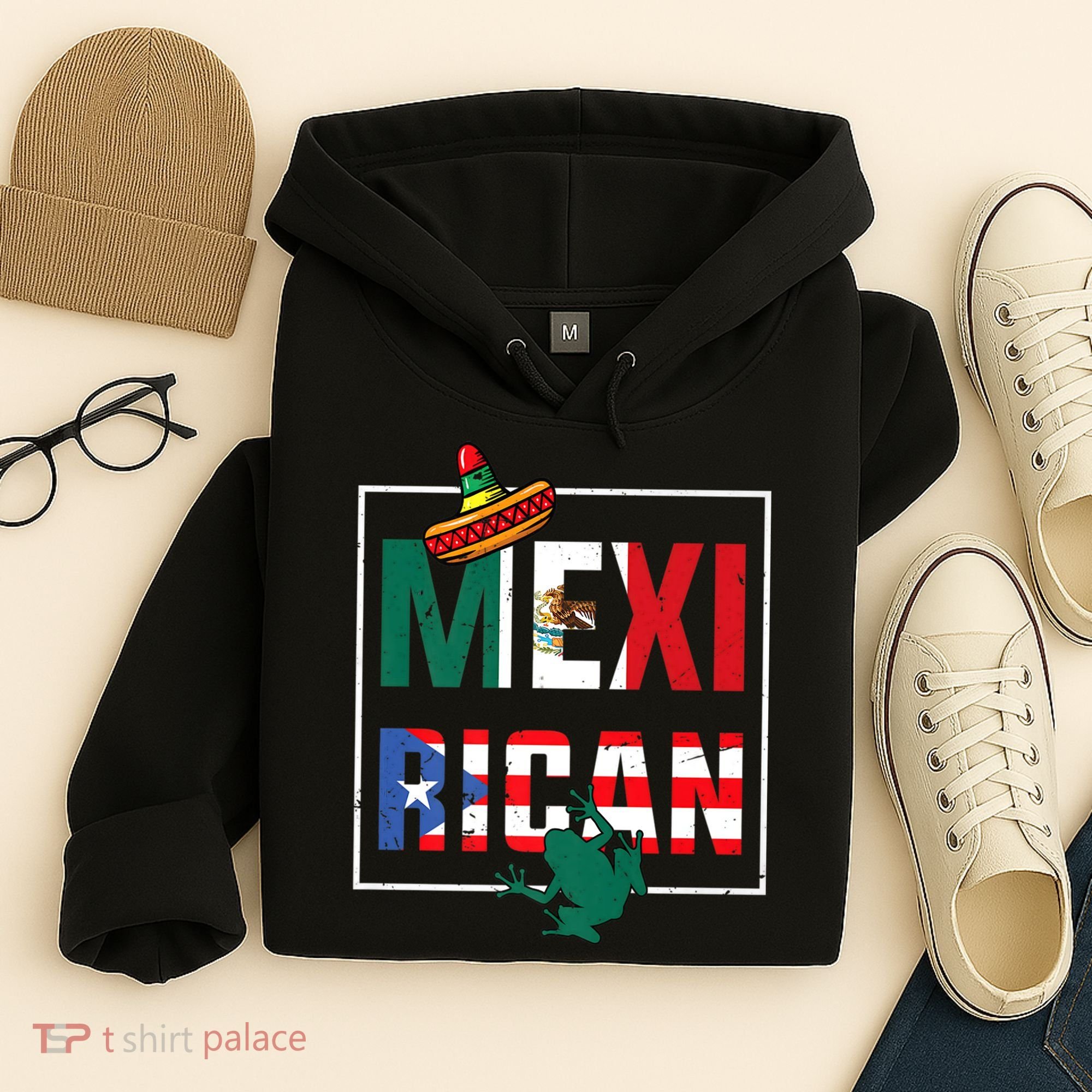 Puerto Rican Mexican Flag, Mexirican Half Puerto Hoodie