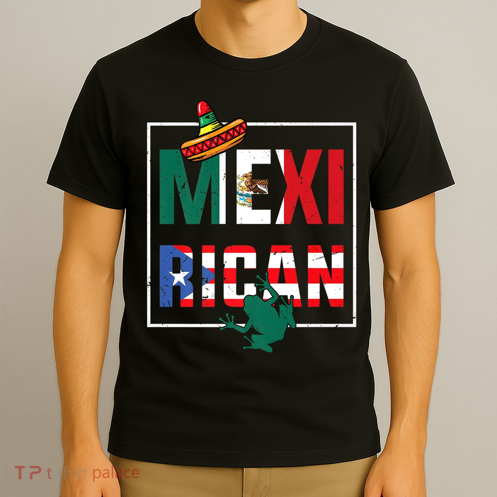 Puerto Rican Mexican Flag, Mexirican Half Puerto T-Shirt