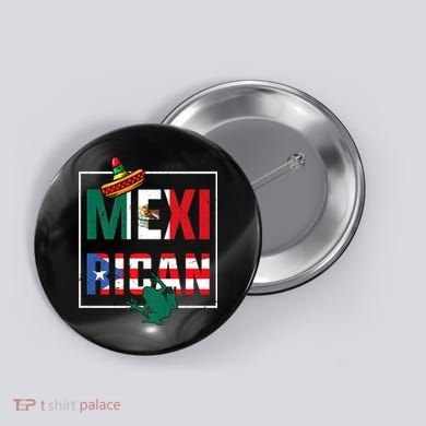 Puerto Rican Mexican Flag, Mexirican Half Puerto Button