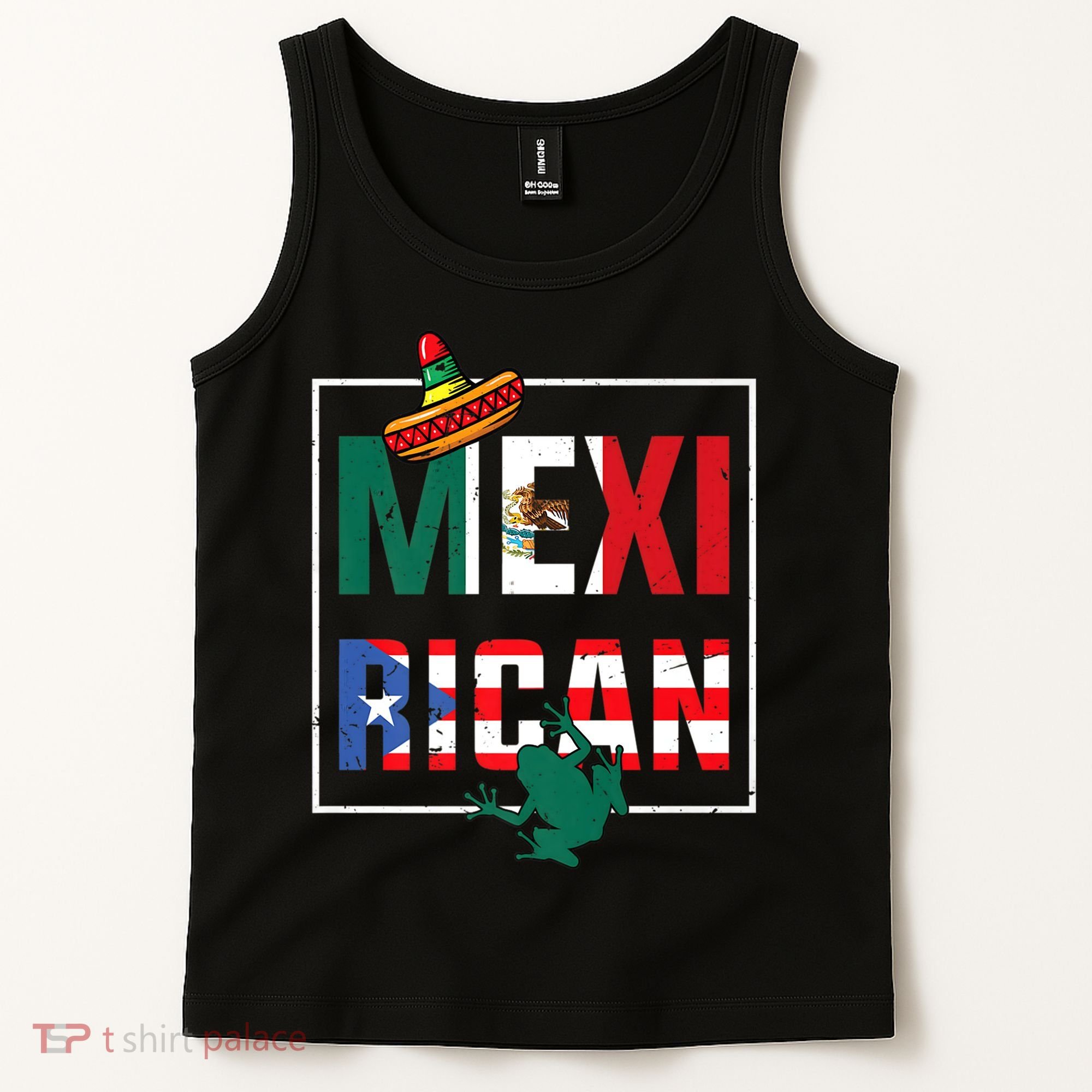 Puerto Rican Mexican Flag, Mexirican Half Puerto Tank Top