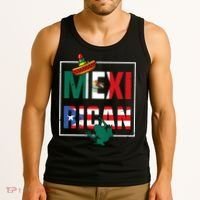 Puerto Rican Mexican Flag, Mexirican Half Puerto Tank Top thumb 3