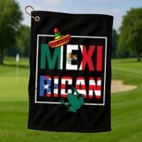 Puerto Rican Mexican Flag, Mexirican Half Puerto Golf Towel thumb 1