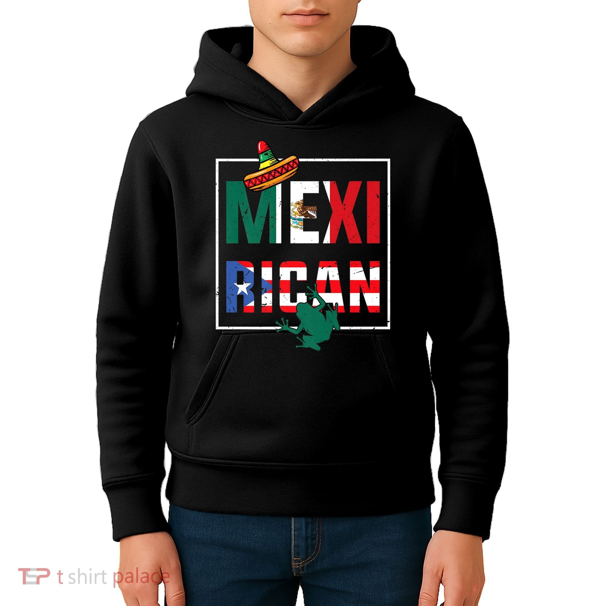 Puerto Rican Mexican Flag, Mexirican Half Puerto Kids Hoodie