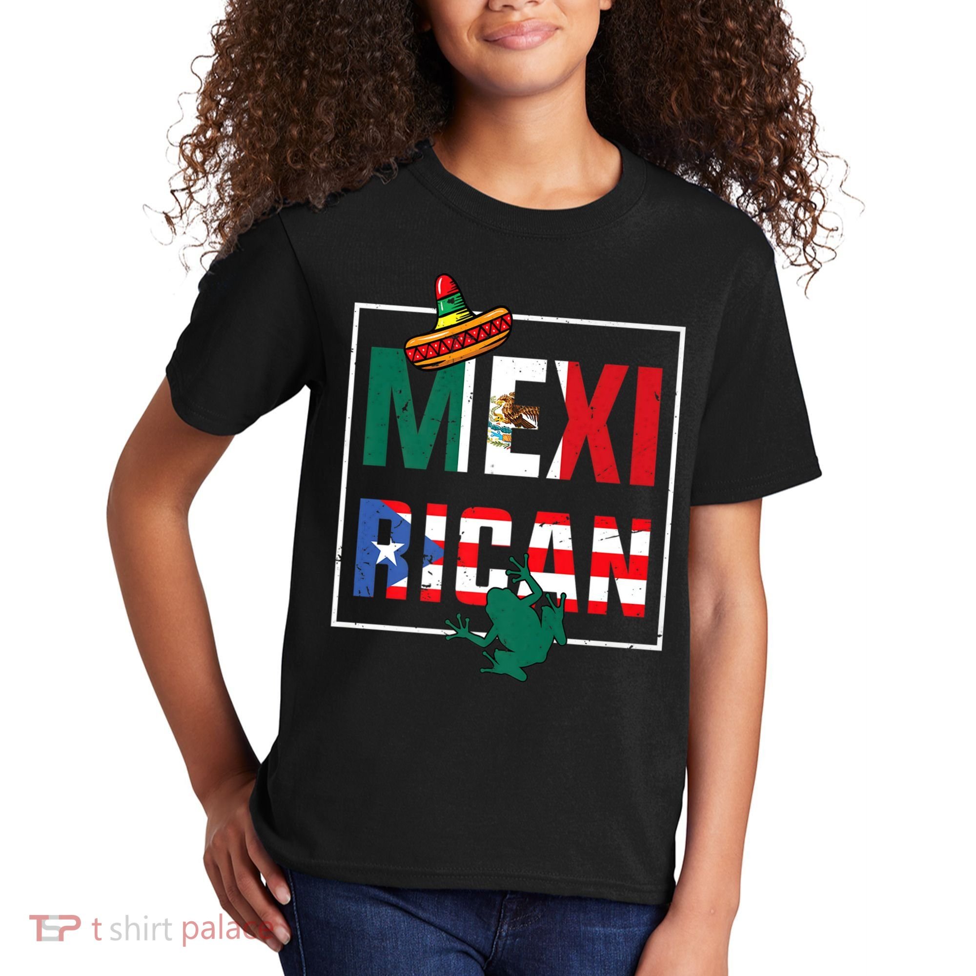 Puerto Rican Mexican Flag, Mexirican Half Puerto Kids T-Shirt