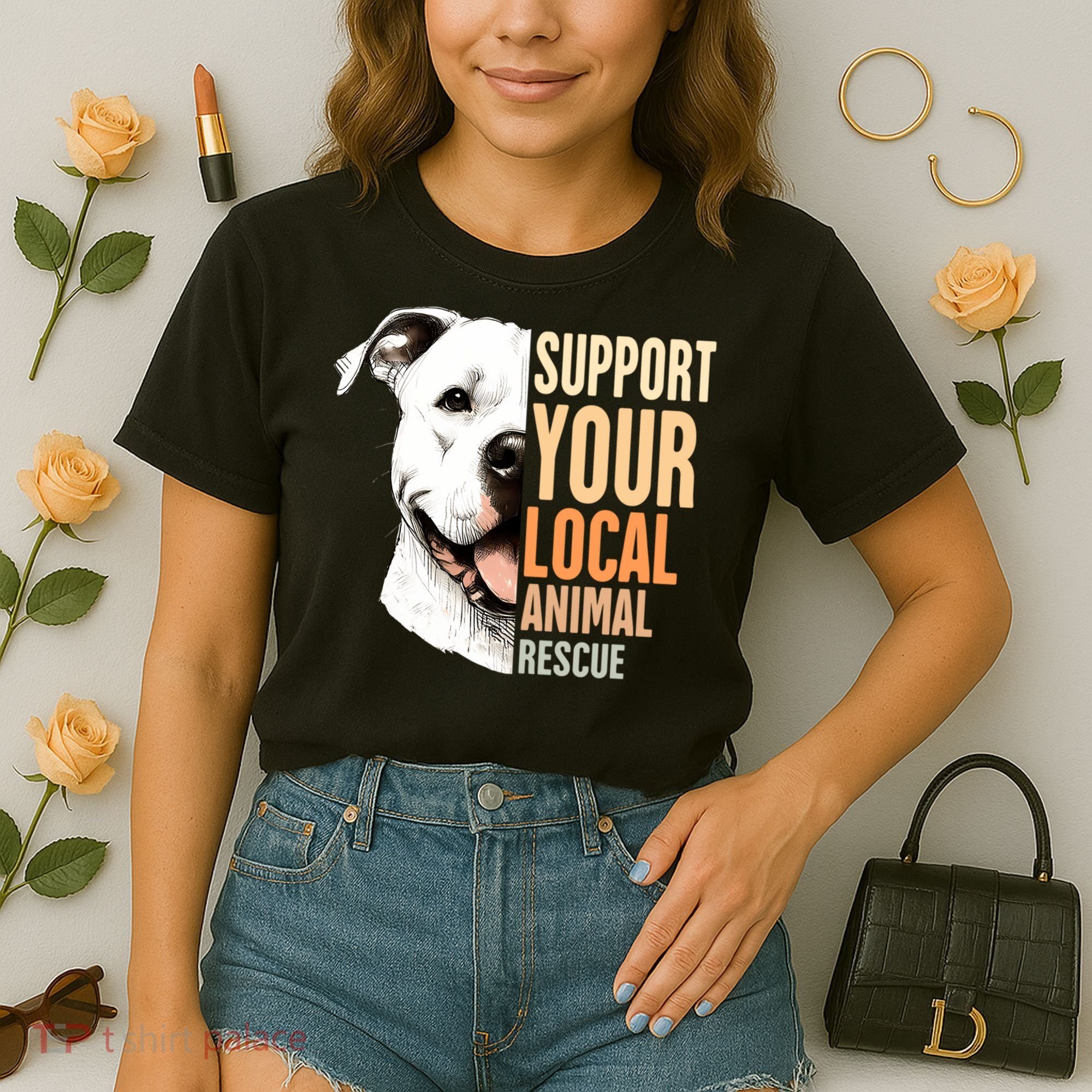 Pitbull Rescue Mom Adoption Support Your Local Animal Rescue  Comfort Colors Boxy T-Shirt