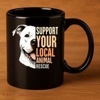 Pitbull Rescue Mom Adoption Support Your Local Animal Rescue  11oz C Handle Ceramic Mug thumb 3