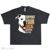 Pitbull Rescue Mom Adoption Support Your Local Animal Rescue  Urban Oversized Heavyweight T-Shirt thumb 0