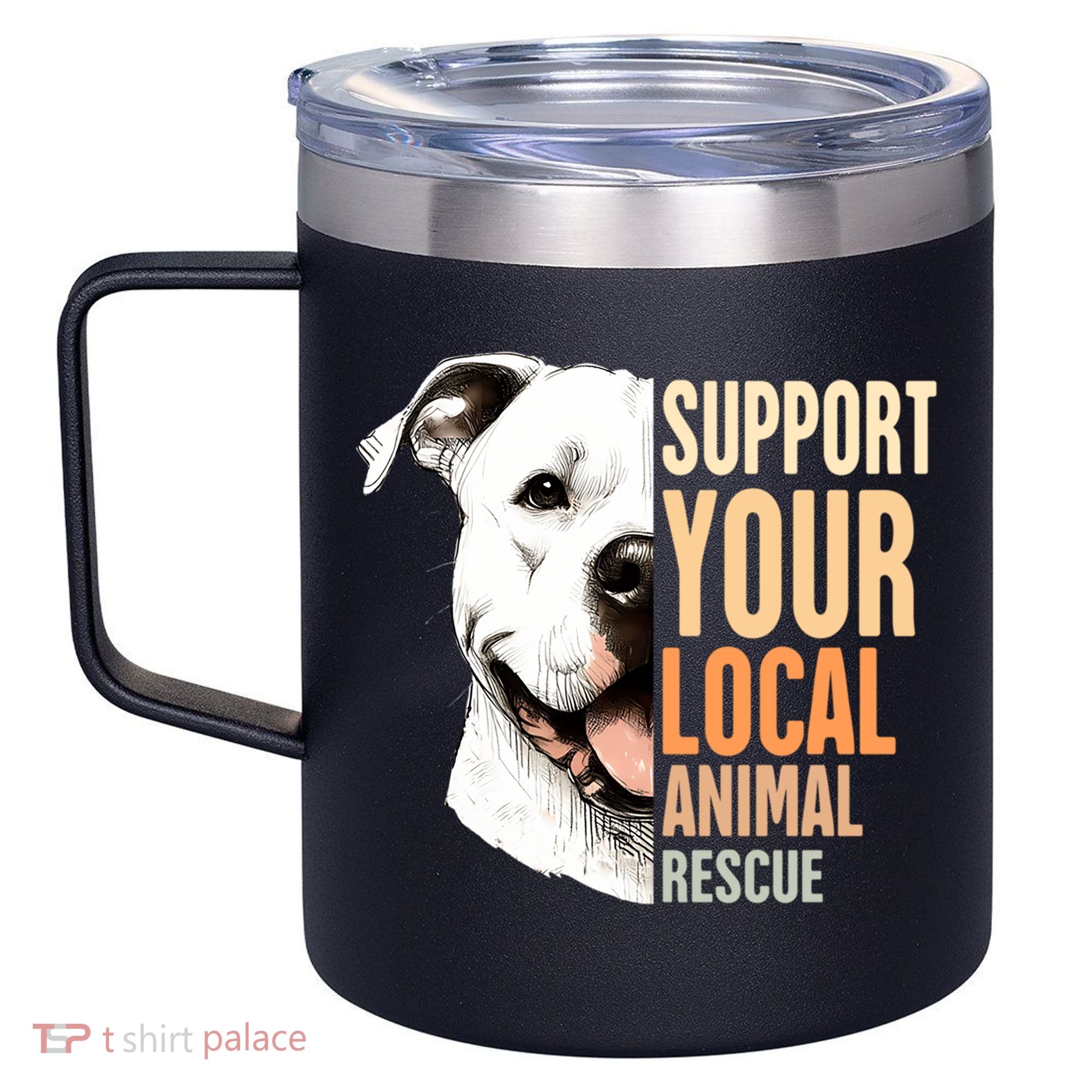 Pitbull Rescue Mom Adoption Support Your Local Animal Rescue  12oz Stainless Steel Coffee Mug