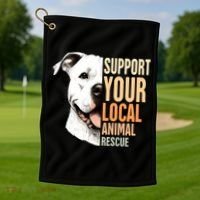 Pitbull Rescue Mom Adoption Support Your Local Animal Rescue  Golf Towel thumb 1