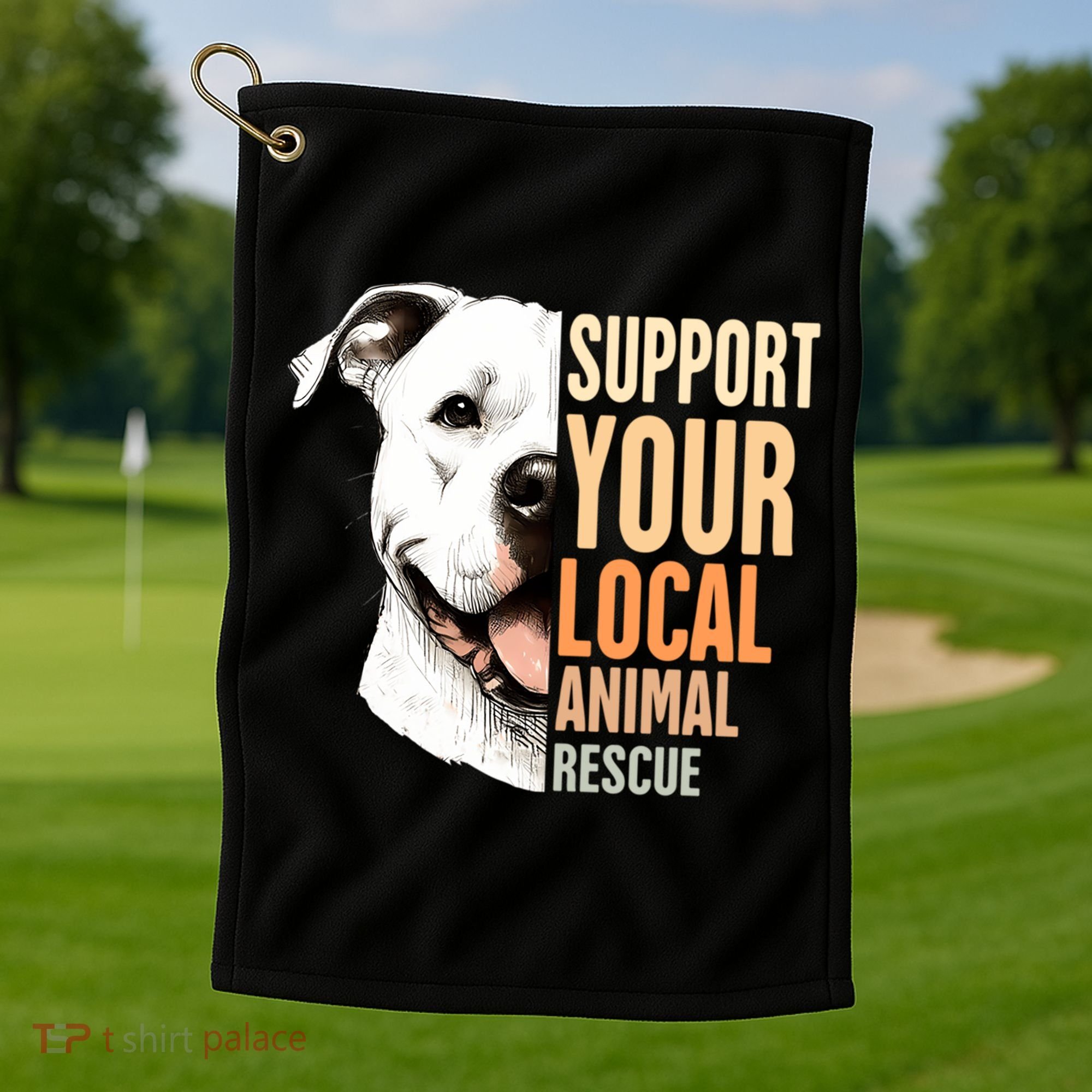 Pitbull Rescue Mom Adoption Support Your Local Animal Rescue  Golf Towel