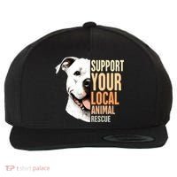 Pitbull Rescue Mom Adoption Support Your Local Animal Rescue  Wool Snapback Cap thumb 0