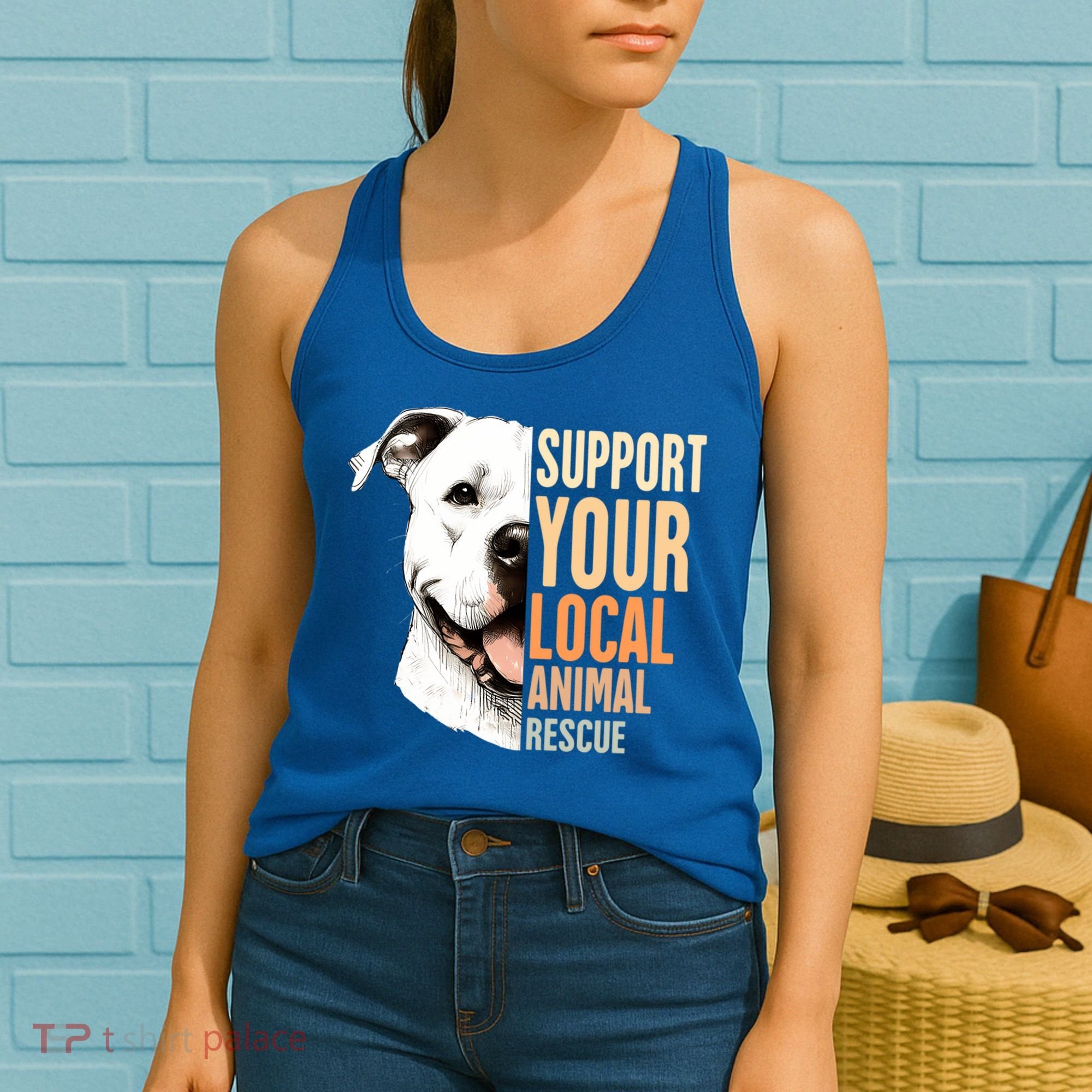 Pitbull Rescue Mom Adoption Support Your Local Animal Rescue  Women's Tank Top