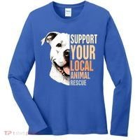Pitbull Rescue Mom Adoption Support Your Local Animal Rescue  Women's Long Sleeve Shirt thumb 0