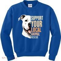 Pitbull Rescue Mom Adoption Support Your Local Animal Rescue  Kids Sweatshirt thumb 0