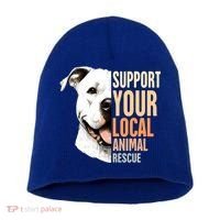 Pitbull Rescue Mom Adoption Support Your Local Animal Rescue  Short Acrylic Beanie thumb 0
