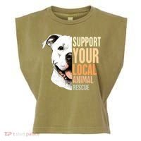 Pitbull Rescue Mom Adoption Support Your Local Animal Rescue  Garment-Dyed Women's Muscle Tee thumb 0