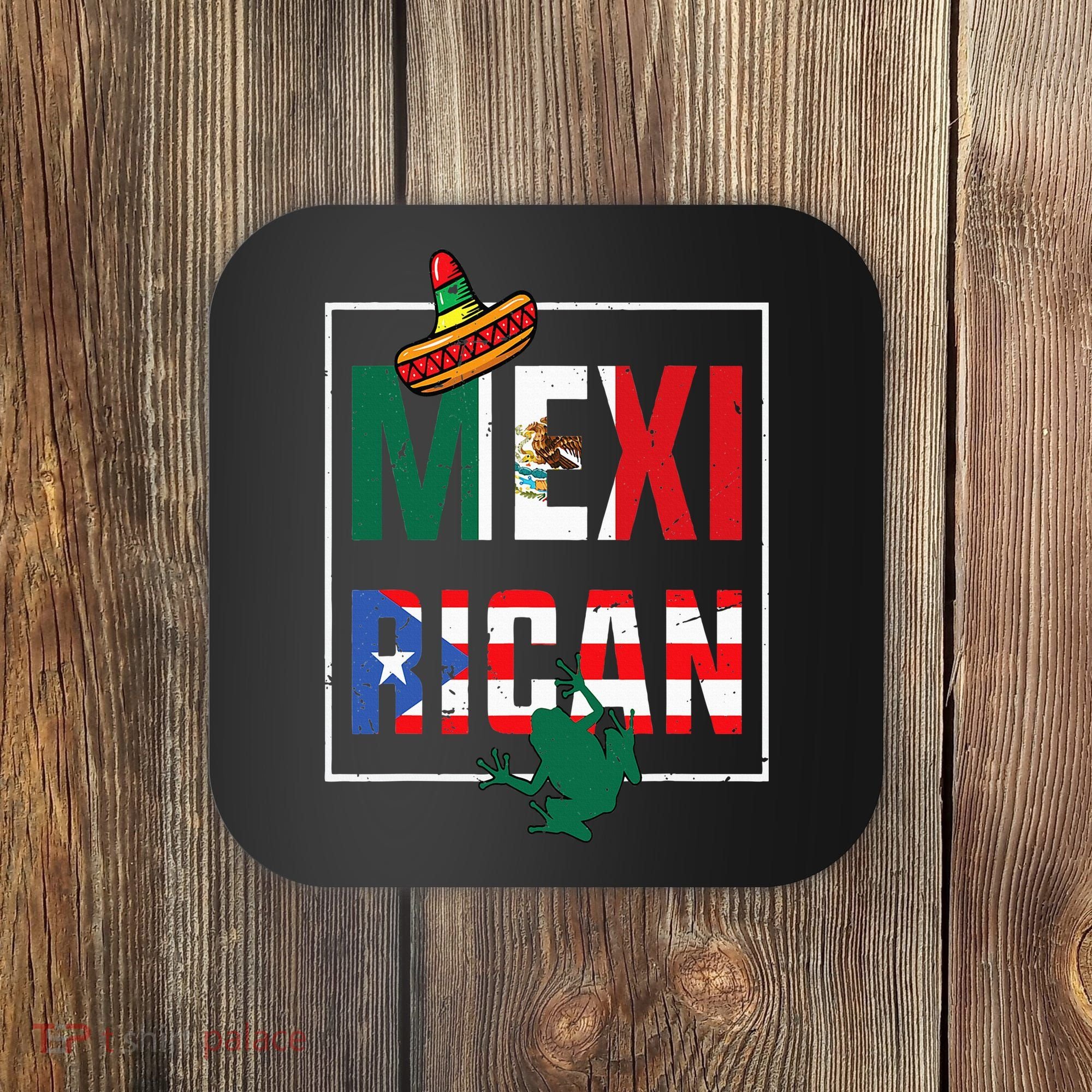 Puerto Rican Mexican Flag Mexirican Half Puerto rico Mexico Coaster