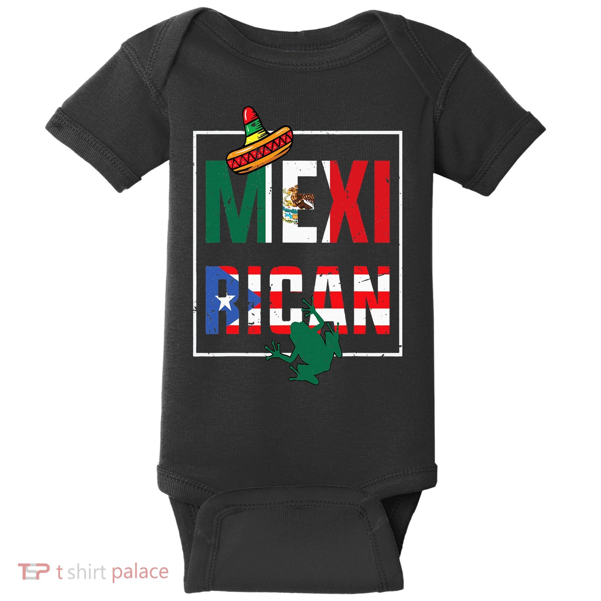 Puerto Rican Mexican Flag Mexirican Half Puerto rico Mexico Baby Bodysuit