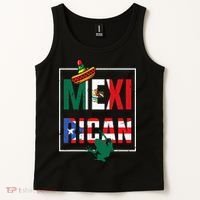 Puerto Rican Mexican Flag Mexirican Half Puerto rico Mexico Tank Top thumb 2