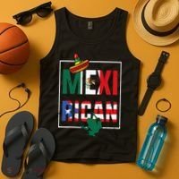 Puerto Rican Mexican Flag Mexirican Half Puerto rico Mexico Tank Top thumb 4