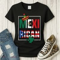 Puerto Rican Mexican Flag Mexirican Half Puerto rico Mexico Women's T-Shirt thumb 3